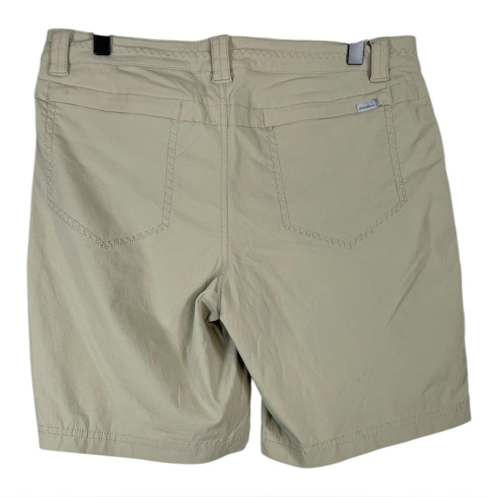 Eddie Bauer Women’s Horizon Flat Front Size 8 Khaki Colored Hiking Shorts - Picture 3 of 3